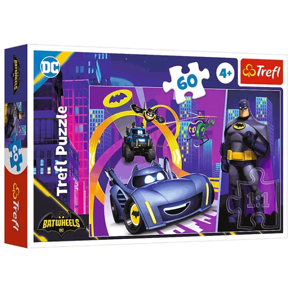 Puzzle Trefl Batman and his vehicles 4+/ Numărul de piese: 60 photo 1 Puzzle Trefl Batman and his vehicles 4+/ Numărul de piese: 60 photo 1