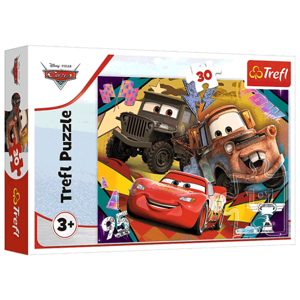 Puzzle Trefl Speeding cars 3+/ Количество деталей: 30 photo 1