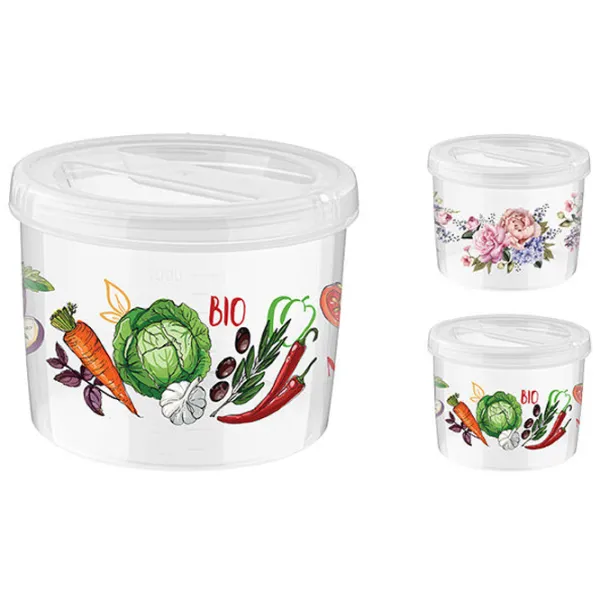 Pahar gradat Phibo Flori/Legume  1.2l / Plastic photo 1