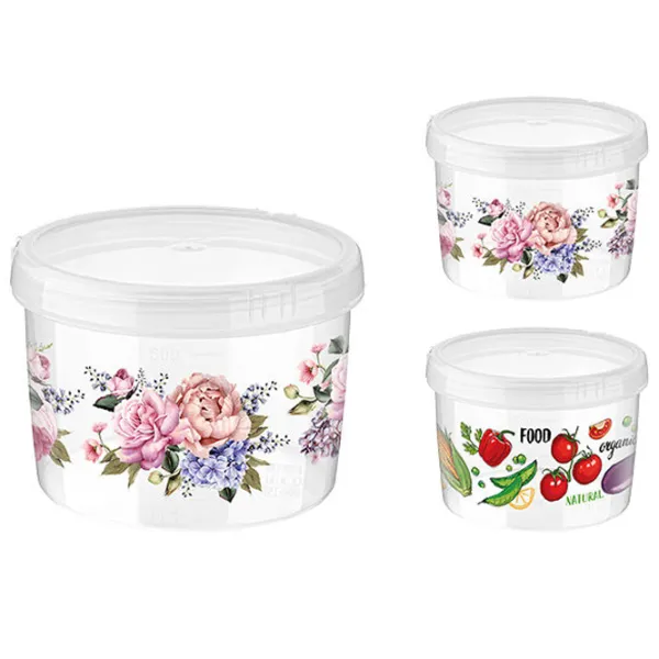 Pahar gradat Phibo Flori/Legume  0.7l / Plastic photo 1
