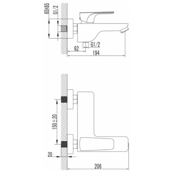 Смеситель для ванны Imprese Valtice  Латунь photo 2