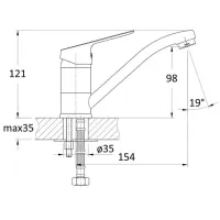 Baterie pentru bucătărie Rozzy Jenori RBZ021-6K Mono comandă / Pivotantă / Alamă / Inox photo 2