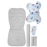 Salteluța pentru cărucior Sensillo Deluxe Minky Bumbac / Blue photo 2