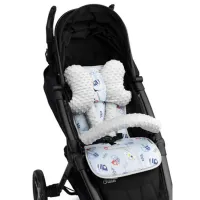 Salteluța pentru cărucior Sensillo Deluxe Minky Bumbac / Blue photo 3