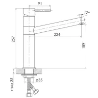 Baterie pentru bucătărie Imprese f03408502LS Mono comandă / Pivotantă / Alamă / Inox photo 2