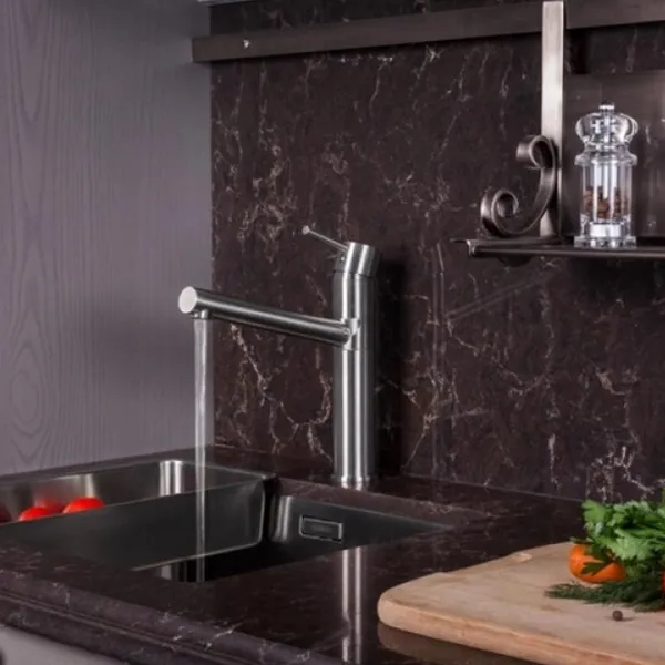 Смеситель для кухни Imprese f03408502LS Однорычажный / Поворотный / Латунь / Нержавеющая сталь photo 3 Смеситель для кухни Imprese f03408502LS Однорычажный / Поворотный / Латунь / Нержавеющая сталь photo 3