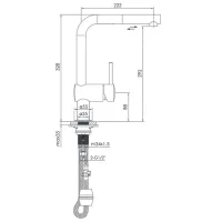 Смеситель для кухни Imprese f03408502LT Однорычажный / выдвижной / Латунь / Нержавеющая сталь photo 2