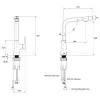 Baterie pentru bucătărie Imprese Smart Mono comandă / Pivotantă / Alamă / Inox photo 2