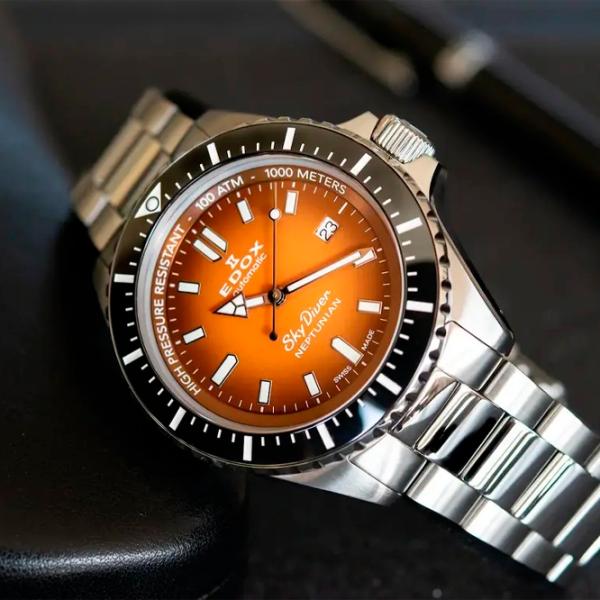 Ceas de mână pentru bărbați Edox 80120-3NM-ODN Mecanic / 44 mm photo 3 Ceas de mână pentru bărbați Edox 80120-3NM-ODN Mecanic / 44 mm photo 3