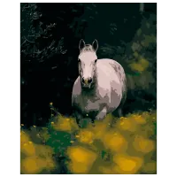 Картина по номерам Strateg Лошадь среди цветов 4823113836177 50 x 40 см / Вертикальная