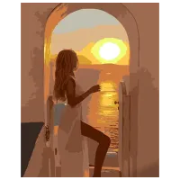 Картина по номерам Strateg Закат в Греции 4823113847739 50 x 40 см / Вертикальная