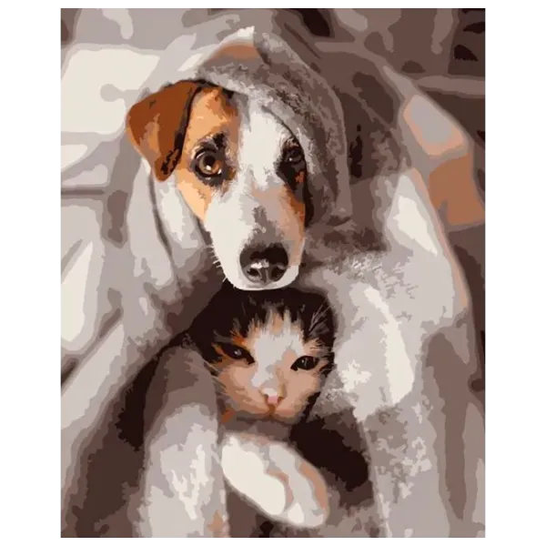 Картина по номерам Strateg Пес и кот 4823113837365 50 x 40 см / Вертикальная photo 1 Картина по номерам Strateg Пес и кот 4823113837365 50 x 40 см / Вертикальная photo 1
