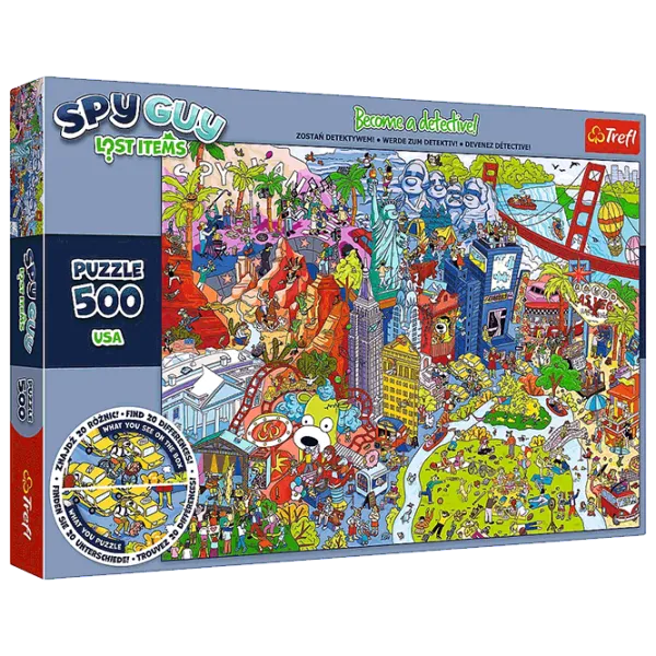 Puzzle Trefl Spy Guy Lost Items: USA 10+/ Количество деталей: 500 photo 1 Puzzle Trefl Spy Guy Lost Items: USA 10+/ Количество деталей: 500 photo 1