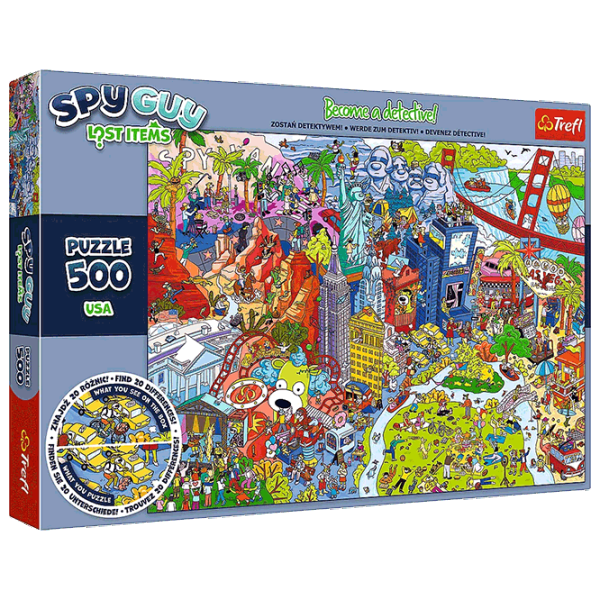 Puzzle Trefl Spy Guy Lost Items: USA 10+/ Количество деталей: 500 photo 1 Puzzle Trefl Spy Guy Lost Items: USA 10+/ Количество деталей: 500 photo 1
