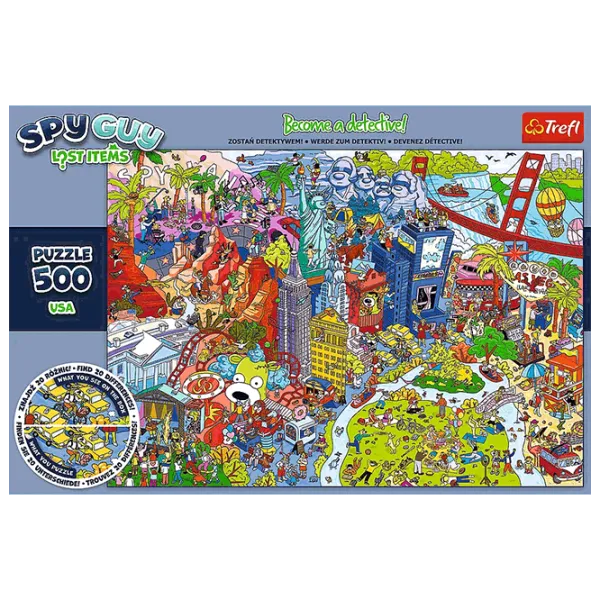 Puzzle Trefl Spy Guy Lost Items: USA 10+/ Количество деталей: 500 photo 3 Puzzle Trefl Spy Guy Lost Items: USA 10+/ Количество деталей: 500 photo 3