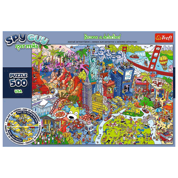 Puzzle Trefl Spy Guy Lost Items: USA 10+/ Количество деталей: 500 photo 3 Puzzle Trefl Spy Guy Lost Items: USA 10+/ Количество деталей: 500 photo 3