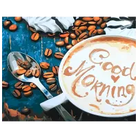 Pictură pe numere Strateg Cafea Good Morning GS099 50 x 40 cm / Orizontală