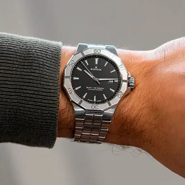 Ceas de mână pentru bărbați Edox 53021-3M-NIN Cuarț / 43 mm photo 3 Ceas de mână pentru bărbați Edox 53021-3M-NIN Cuarț / 43 mm photo 3