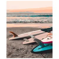 Картина по номерам Strateg Подготовка к серфингу GS630 50 x 40 см / Вертикальная