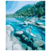 Картина по номерам Strateg Река в горах GS083 50 x 40 см / Вертикальная