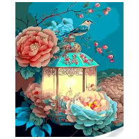 Картина по номерам Strateg Винтажный фонарь GS1621 50 x 40 см / Вертикальная