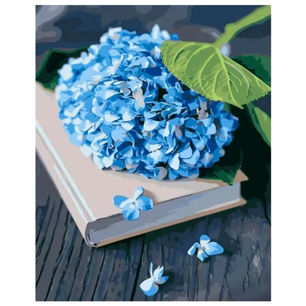 Pictură pe numere Strateg Hortensie albastră GS1393 50 x 40 cm / Verticală photo 1