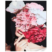 Картина по номерам Strateg Мысли-пионы GS1592 50 x 40 см / Вертикальная