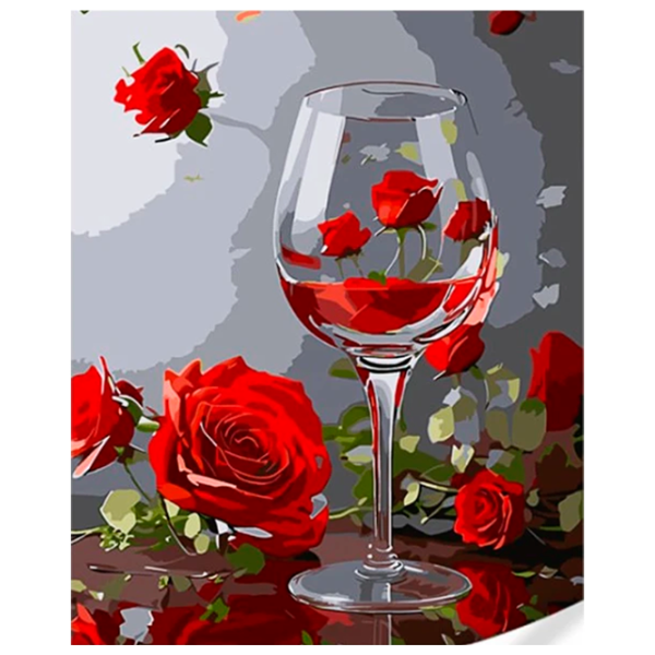 Картина по номерам Strateg Бокал в розах GS1622 50 x 40 см / Вертикальная photo 1 Картина по номерам Strateg Бокал в розах GS1622 50 x 40 см / Вертикальная photo 1