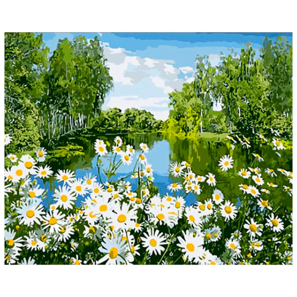 Картина по номерам Strateg Ромашки на берегу реки GS1631 50 x 40 см / Горизонтальная photo 1 Картина по номерам Strateg Ромашки на берегу реки GS1631 50 x 40 см / Горизонтальная photo 1