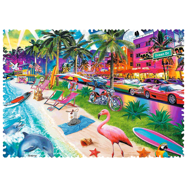 Puzzle Trefl Miami Beach 10+/ Numărul de piese: 600 photo 2 Puzzle Trefl Miami Beach 10+/ Numărul de piese: 600 photo 2