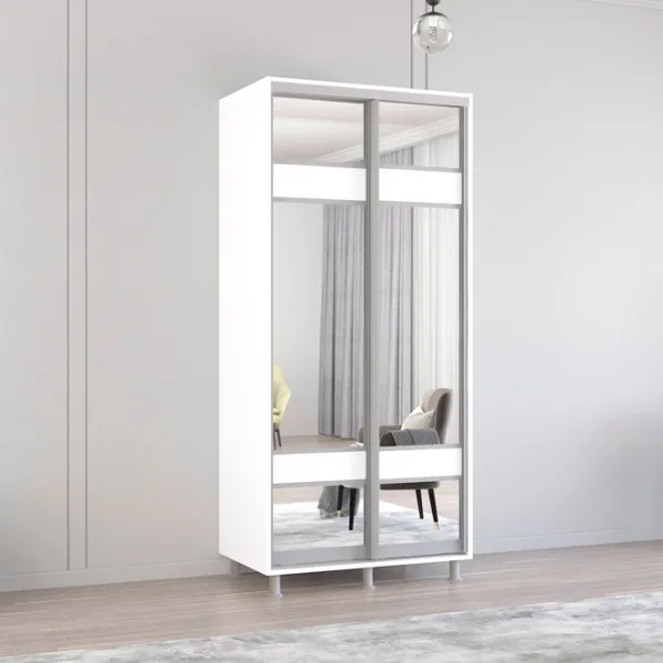 Шкаф Mobildor-Lux ARON S 130 x 60см x 200 / ЛДСП / Белый photo 2