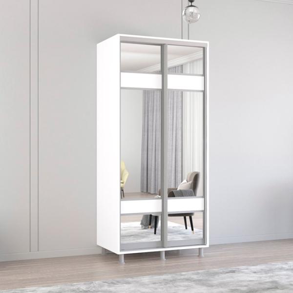 Шкаф Mobildor-Lux ARON S 140 x 60см x 200 / ЛДСП / Белый photo 2