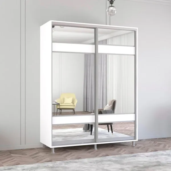 Шкаф Mobildor-Lux ARON S 180 x 60см x 200 / ЛДСП / Белый photo 2