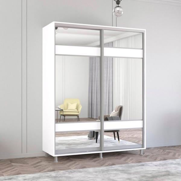 Шкаф Mobildor-Lux ARON S 180 x 60см x 200 / ЛДСП / Белый photo 2