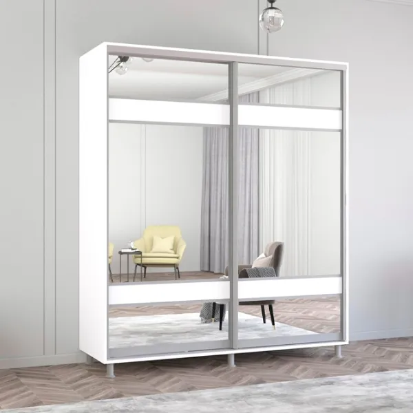Шкаф Mobildor-Lux ARON S 190 x 60см x 200 / ЛДСП / Белый photo 2