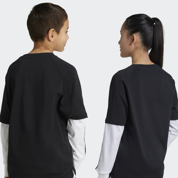 Tricouri unisex Adidas Street Jam 2-in-1 Long Sleeve Tee 176 / Black photo 2