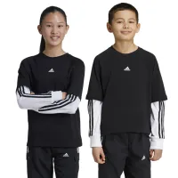 Tricouri unisex Adidas Street Jam 2-in-1 Long Sleeve Tee 140 / Black