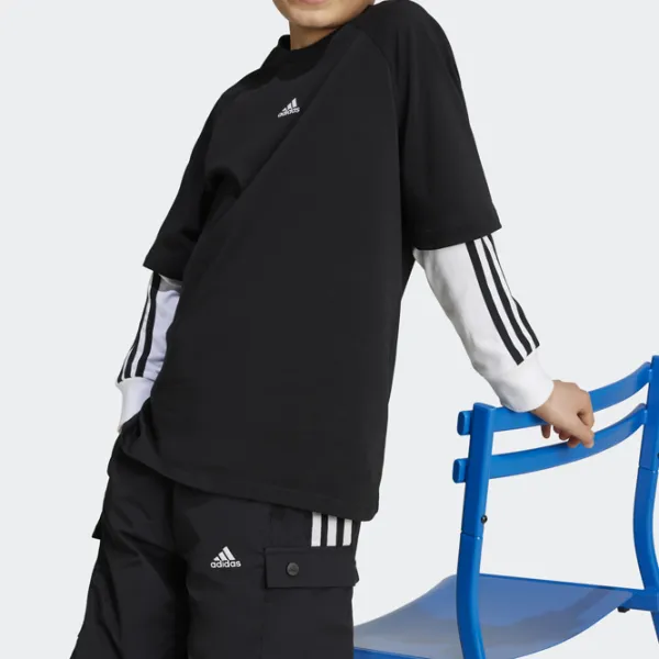 футболки унисекс Adidas Street Jam 2-in-1 Long Sleeve Tee 128 / Черный photo 3