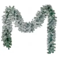 Еловая ветка DiviTrees Garland Classic SNOW / Зеленый