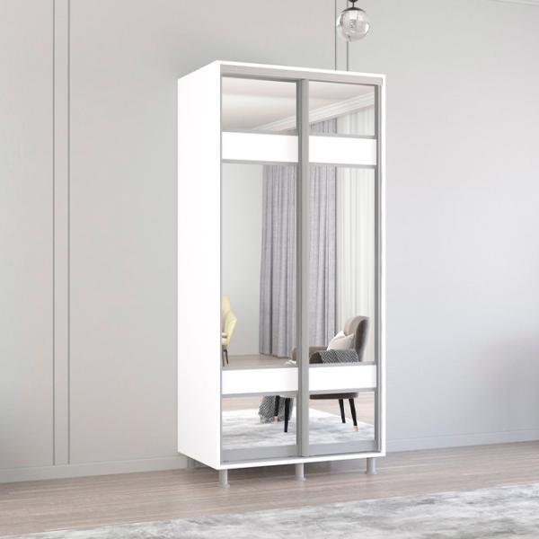 Dulap Mobildor-Lux ARON S 100 x 60 x 210 / PAL / Alb photo 3