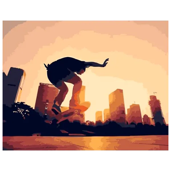 Pictură pe numere Strateg Parkour pe fundalul orașului DY112 50 x 40 cm / Orizontală photo 1 Pictură pe numere Strateg Parkour pe fundalul orașului DY112 50 x 40 cm / Orizontală photo 1