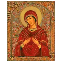 Картина по номерам Strateg Семистрельная икона Божией Матери DY022 50 x 40 см / Вертикальная