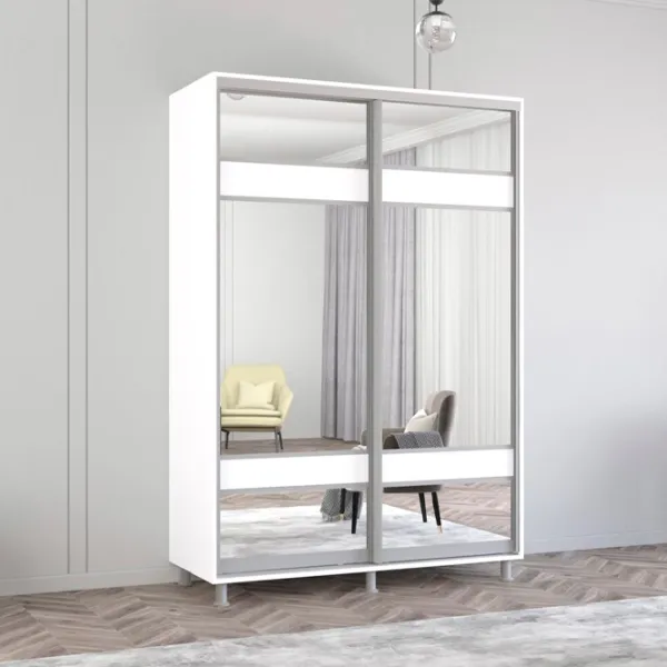 Шкаф Mobildor-Lux ARON S 150 x 60см x 210 / ЛДСП / Белый photo 3