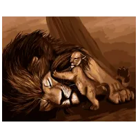 Pictură pe numere Strateg Pierderea unui leu DY199 50 x 40 cm / Orizontală