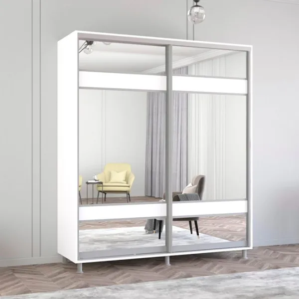 Dulap Mobildor-Lux ARON S 200 x 60 x 210 / PAL / Alb photo 3