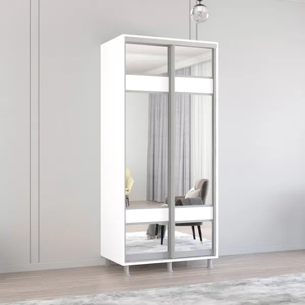 Dulap Mobildor-Lux ARON S 100 x 60 x 230 / PAL / Alb photo 3