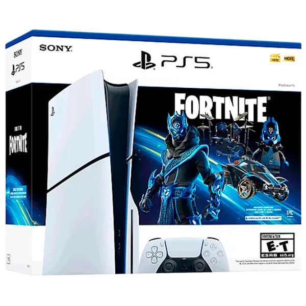 Sony PlayStation 5 Slim Disc Fortnite Cobalt Star Bundle 1 TB / White photo 1