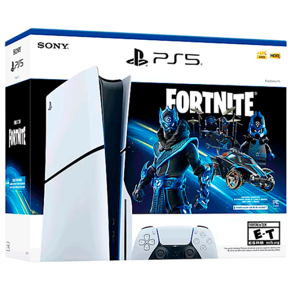 Sony PlayStation 5 Slim Disc Fortnite Cobalt Star Bundle 1 TB / White photo 1