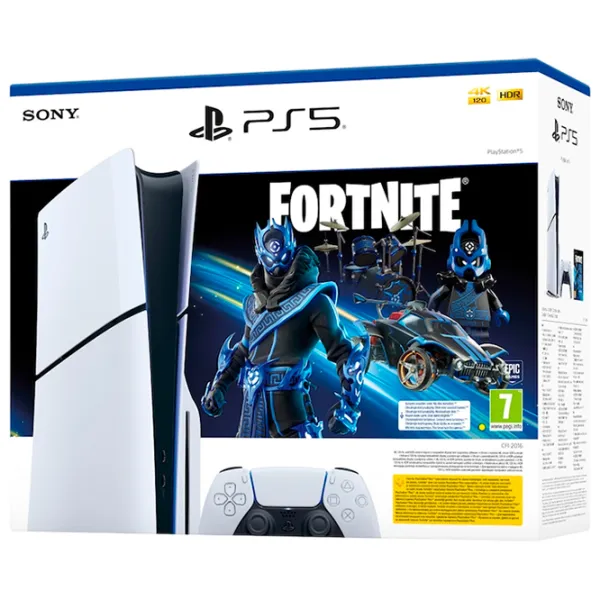 Sony PlayStation 5 Slim Disc Fortnite Cobalt Star Bundle 1 TB / White photo 6
