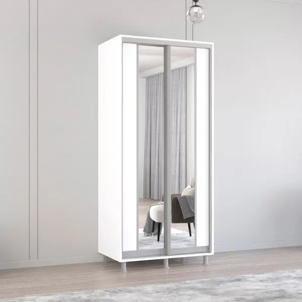 Шкаф Mobildor-Lux ARON S K2 100 x 60см x 240 / ЛДСП / Белый photo 3